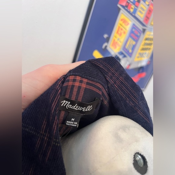 Madewell Corduroy Kentwood Oversized Shirt-Jacket in Plaid Sz Medium NWT - Picture 3 of 4